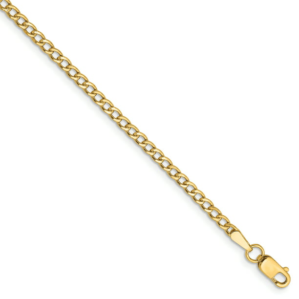 14k Yellow Gold Classic Box Chain Ankle Bracelet 